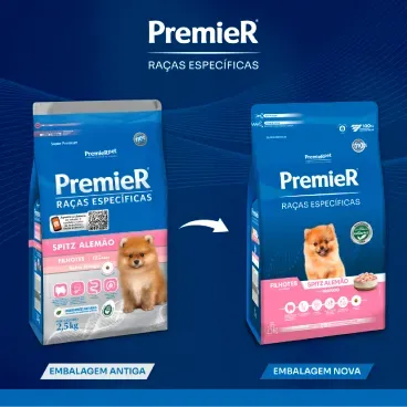 Nova embalagem Racao Premier Racas Especificas Spitz Alemao Filhotes